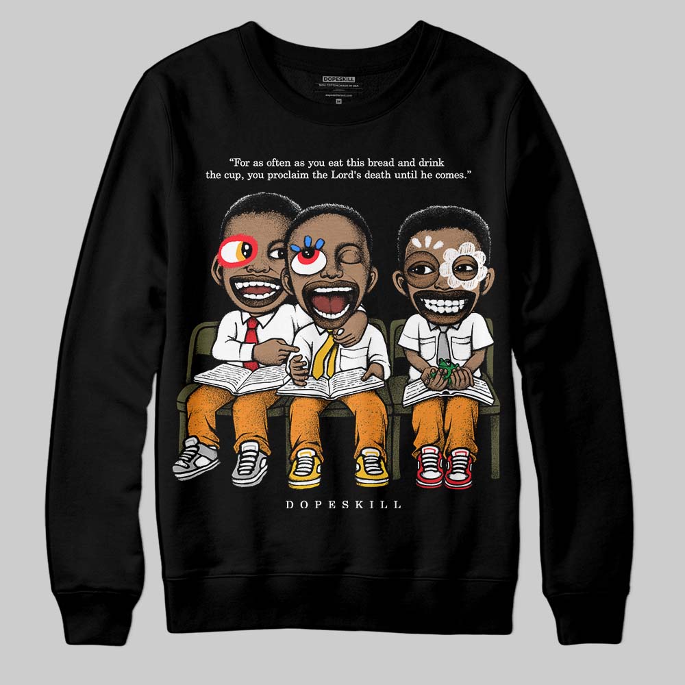 Jordan 5 "Olive" DopeSkill Sweatshirt First Sunday Graphic Streetwear - Black