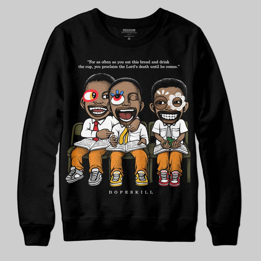 Jordan 5 "Olive" DopeSkill Sweatshirt First Sunday Graphic Streetwear - Black