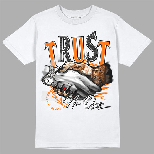 Orange, Black & White Sneakers DopeSkill T-Shirt Trust No One Graphic Streetwear - White 