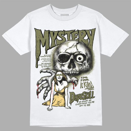Jordan 4 Retro SE Craft Medium Olive DopeSkill T-Shirt Mystery Ghostly Grasp  Graphic Streetwear - White
