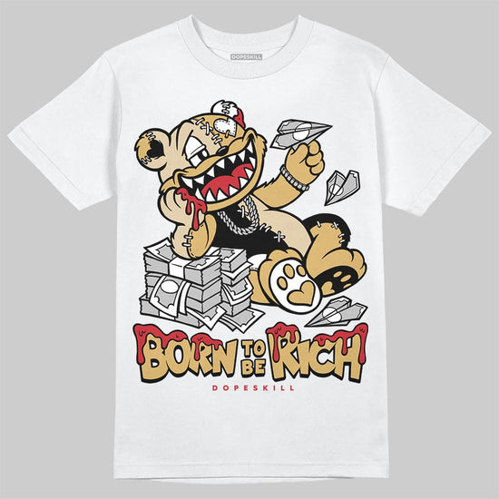 Jordan 4 Retro “Pizza” DopeSkill T-Shirt Born To Be Rich Graphic Streetwear - White