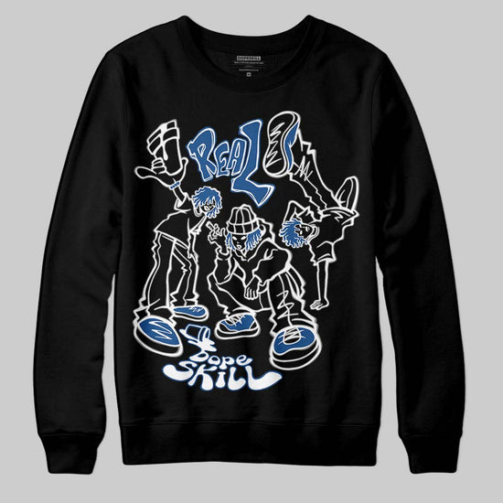 Jordan 1 Low OG “Storm Blue” DopeSkill Sweatshirt Real Y2K Players Graphic Streetwear - black