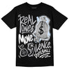 Jordan 11 Retro Low Cement Grey DopeSkill T-Shirt Real Ones Move In Silence Graphic Streetwear - Black