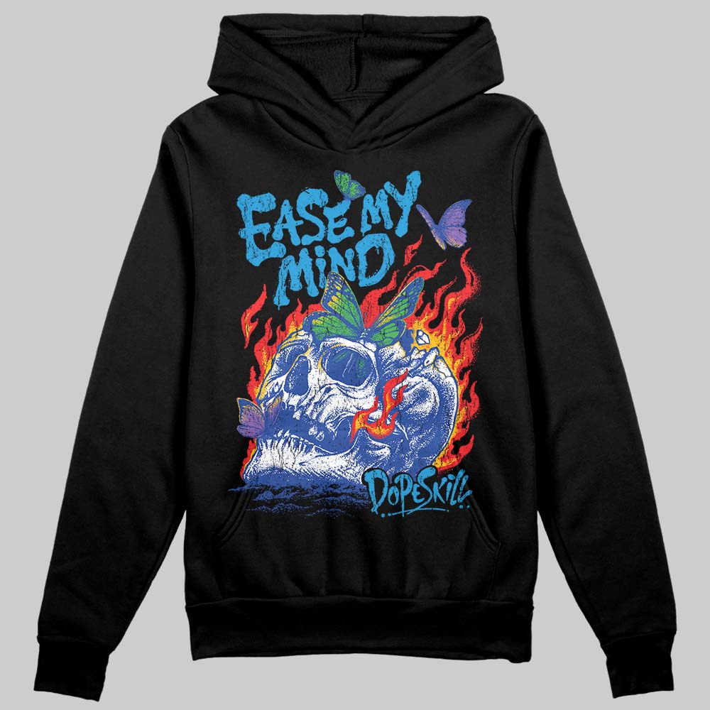 Royal Blue Sneakers DopeSkill Hoodie Sweatshirt Ease My Mind Graphic Streetwear - Black
