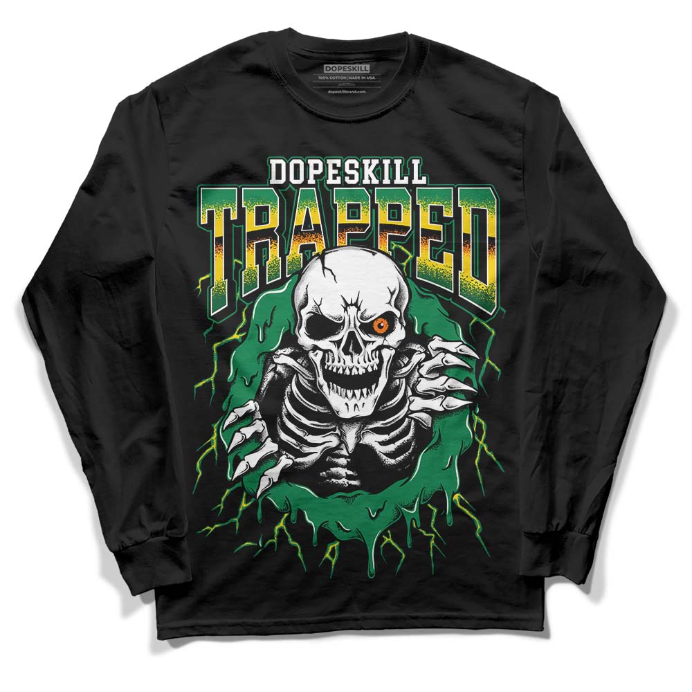 Green Sneakers DopeSkill Long Sleeve T-Shirt Trapped Halloween Graphic Streetwear - Black