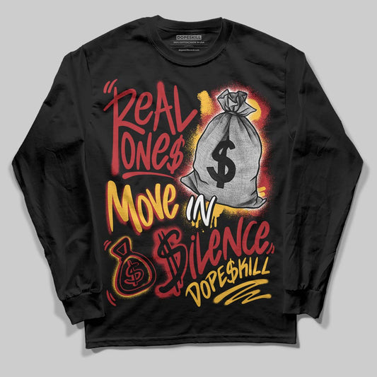 Jordan 14 Golf “Last Shot” DopeSkill Long Sleeve T-Shirt Real Ones Move In Silence Graphic Streetwear - Black
