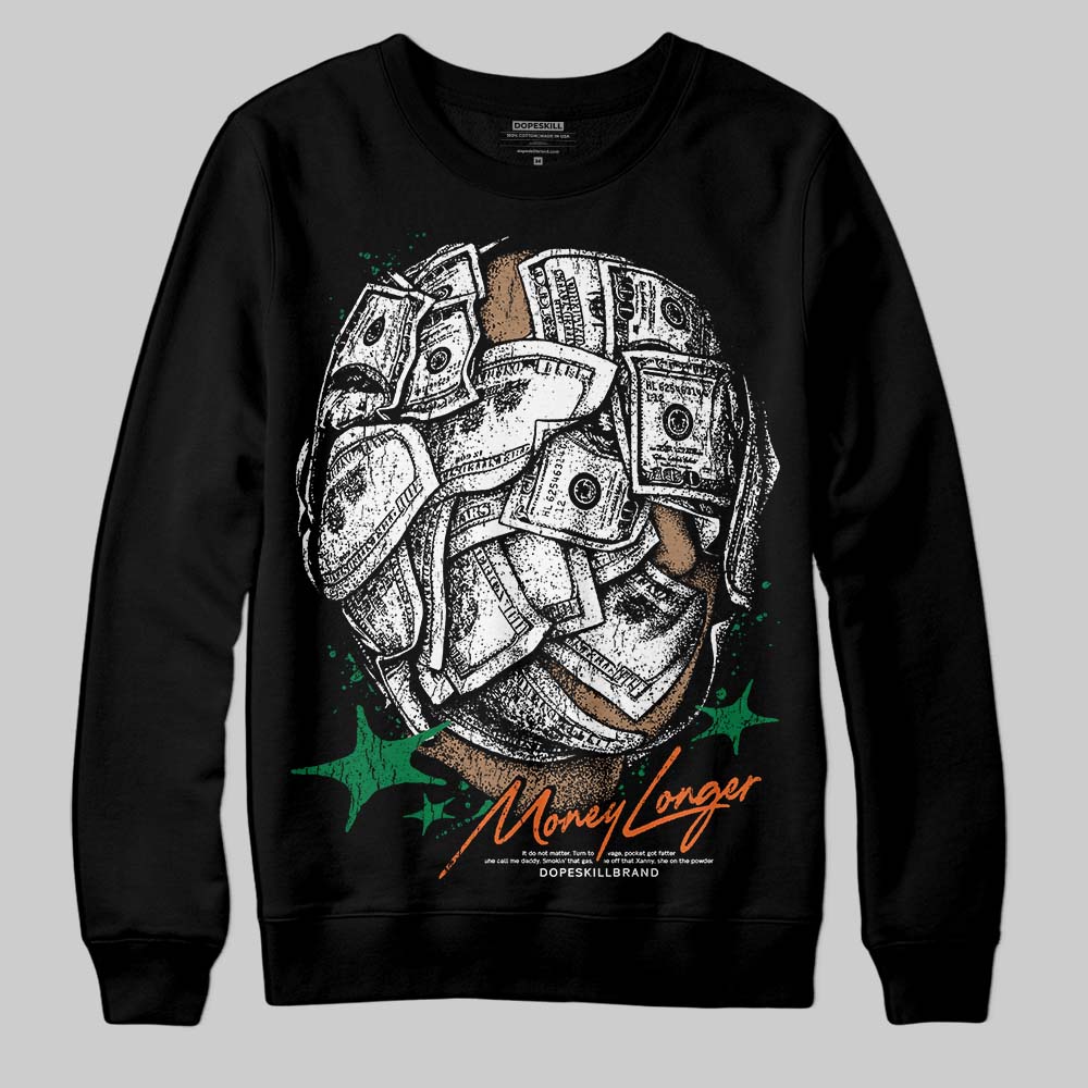 Green Sneakers DopeSkill Sweatshirt Money Longer Graphic Streetwear - Black