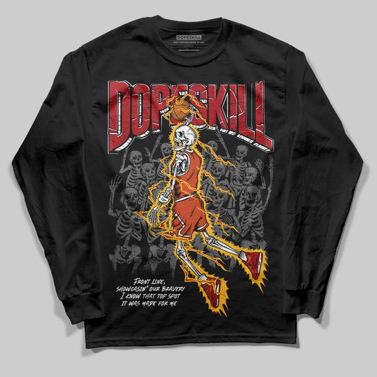 Nigel Sylvester x Air Jordan 4 ‘Brick by Brick’ DopeSkill Long Sleeve T-Shirt Thunder Dunk Graphic Streetwear - Black