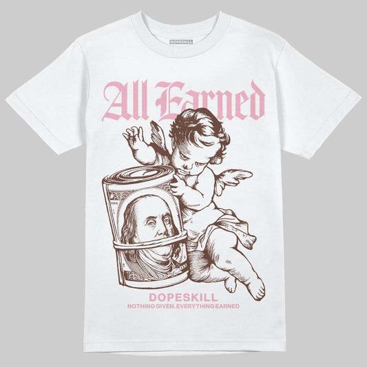 Harris Tweed x Dunk Low Denim Turquoise and Baroque Brown DopeSkill T-Shirt All Earned Graphic Streetwear - White