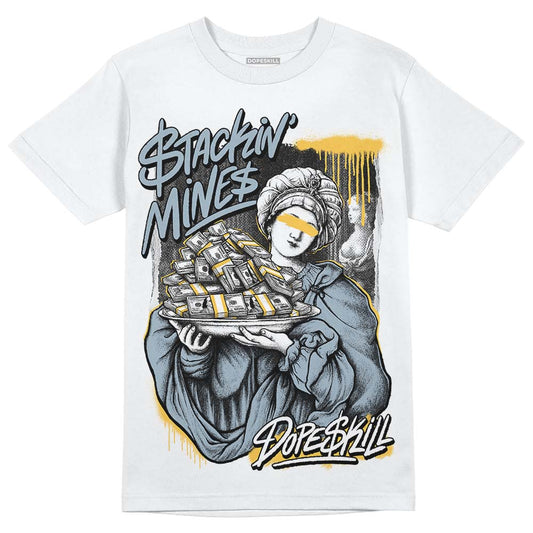 Jordan 13 “Blue Grey” DopeSkill T-Shirt Stackin Mines Graphic Streetwear - White