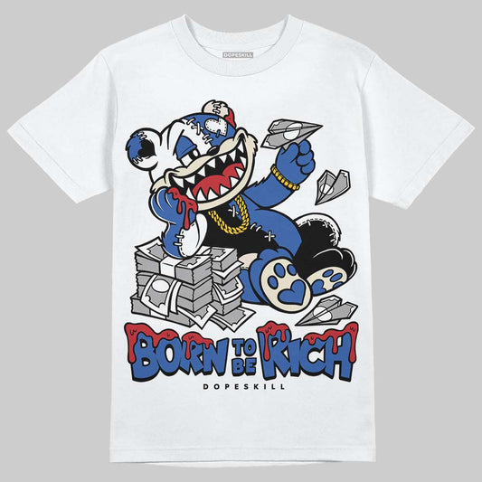 Jordan 1 Low Travis Scott x Fragment DopeSkill T-Shirt Born To Be Rich Graphic Streetwear - White
