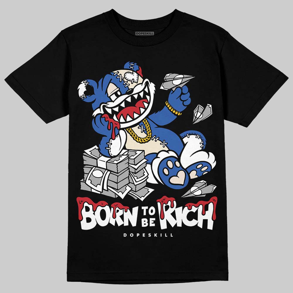 Jordan 1 Low Travis Scott x Fragment DopeSkill T-Shirt Born To Be Rich Graphic Streetwear - Black