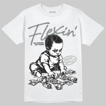 Jordan 9 Cool Grey DopeSkill T-Shirt Flexin' Graphic Streetwear - White