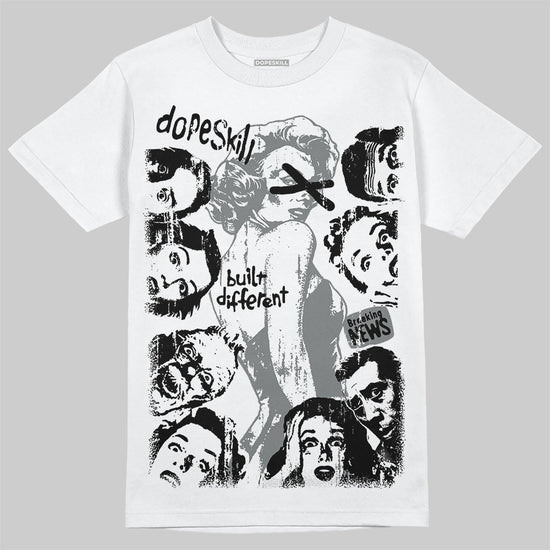 Jordan 9 Cool Grey DopeSkill T-Shirt Built Different Graphic Streetwear - White