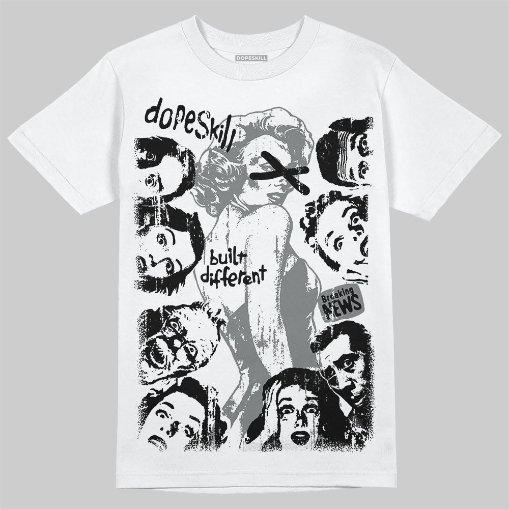 Jordan 9 Cool Grey DopeSkill T-Shirt Built Different Graphic Streetwear - White