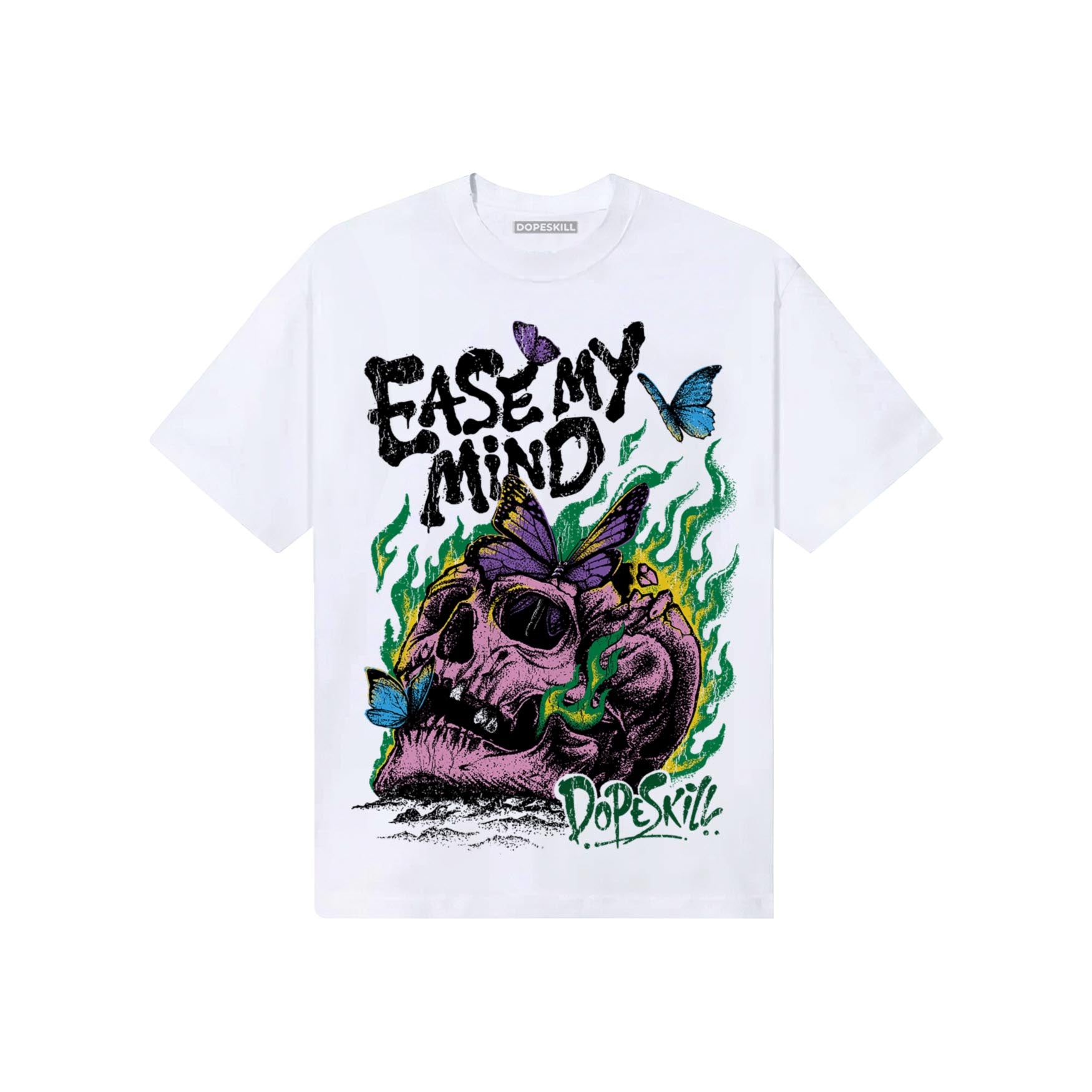 Green Sneakers DopeSkill T-Shirt Ease My Mind Graphic Streetwear - White