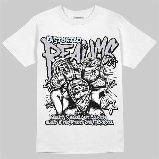Jordan 11 Retro Low Cement Grey DopeSkill T-Shirt Distorted Realms Graphic Streetwear - White