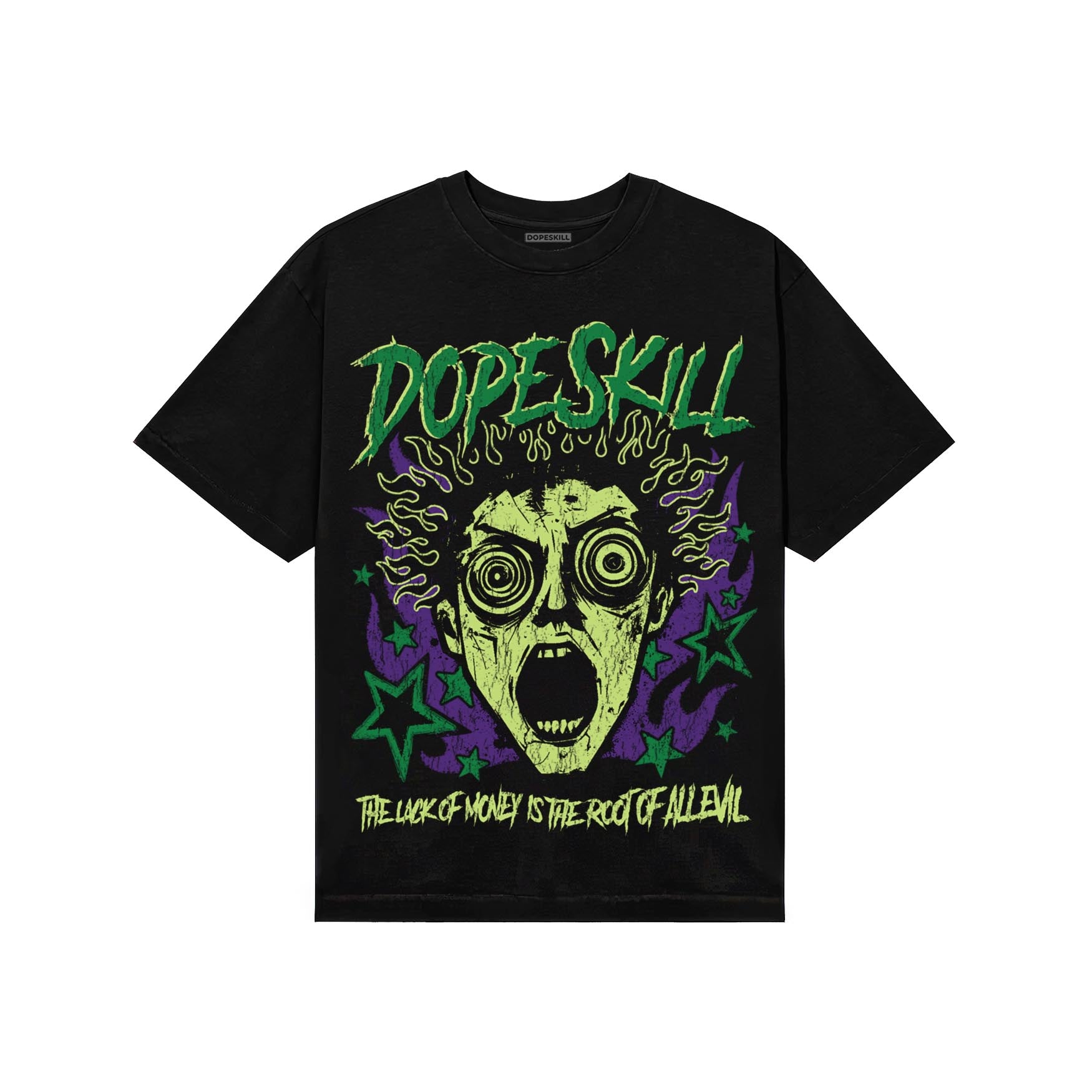 Green Sneakers DopeSkill T-Shirt Root of Evil Graphic Streetwear - Black