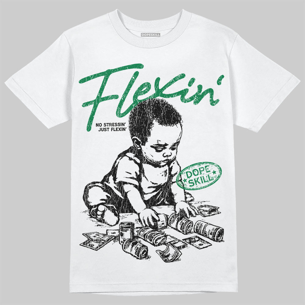 Green Sneakers DopeSkill T-Shirt Flexin' Graphic Streetwear - White