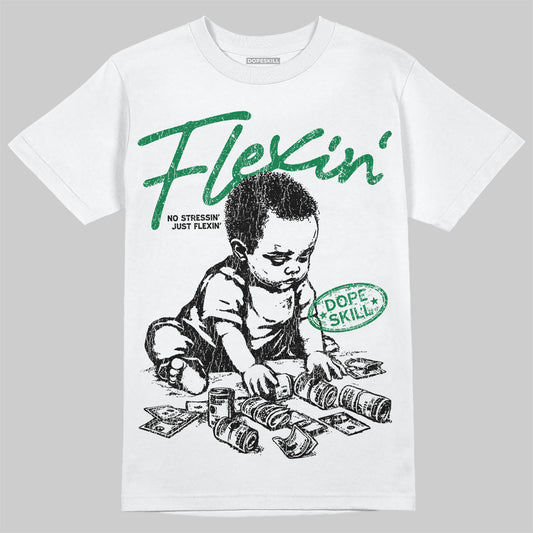 Green Sneakers DopeSkill T-Shirt Flexin' Graphic Streetwear - White