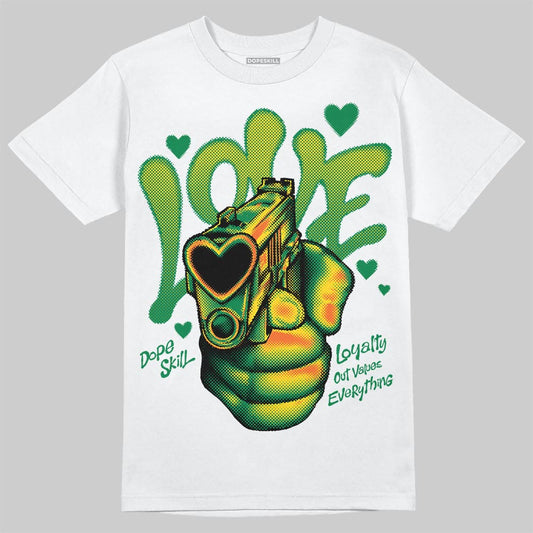 Green Sneakers DopeSkill T-Shirt Love Shot Graphic Streetwear - White