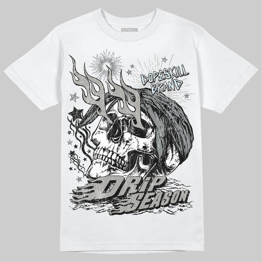 Jordan 9 Cool Grey DopeSkill T-Shirt Drip Season Graphic Streetwear - White