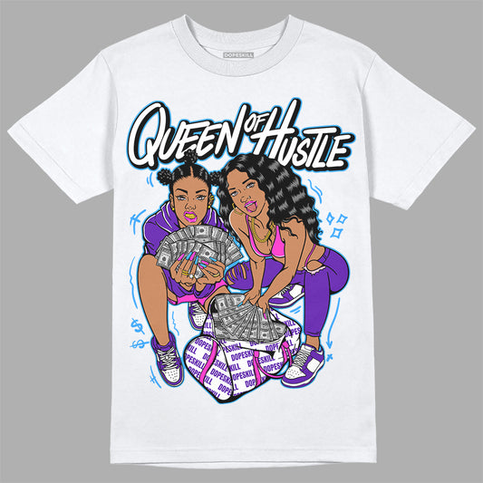 Dunk Low Championship Court Purple DopeSkill T-Shirt Queen Of Hustle Graphic Streetwear - White