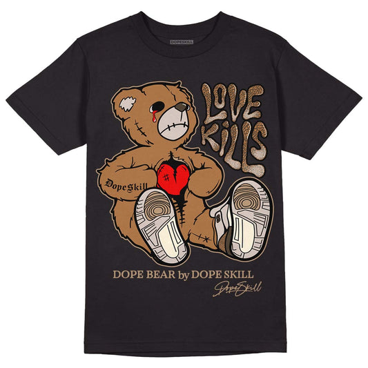 Jordan 3 Retro Palomino DopeSkill T-Shirt Love Kills Graphic Streetwear - Black