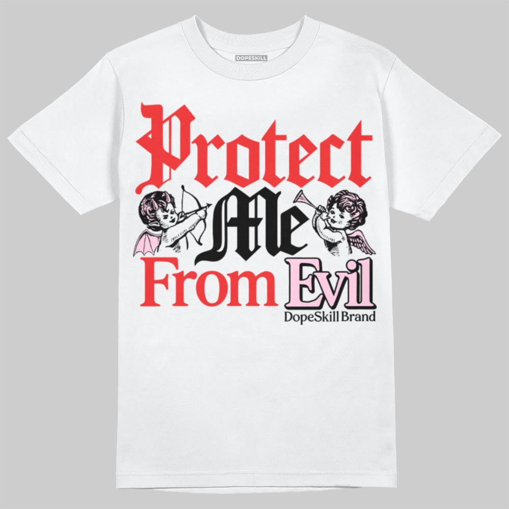 Awake NY x Air Jordan 5 Arctic Pink DopeSkill T-Shirt Protect Me From Evil Graphic Streetwear - White