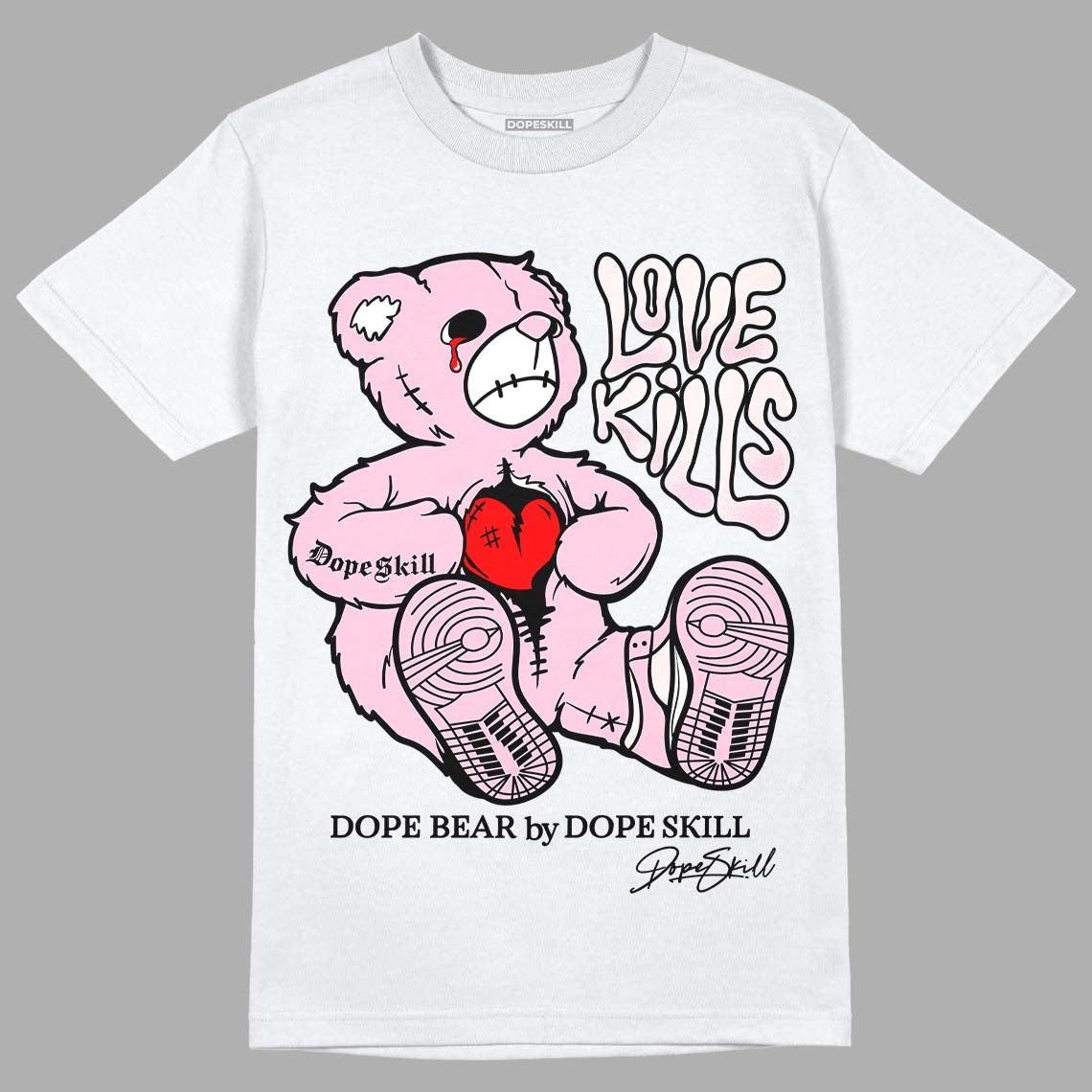 Dunk Low LX Pink Foam DopeSkill T-Shirt Love Kills Graphic Streetwear - White