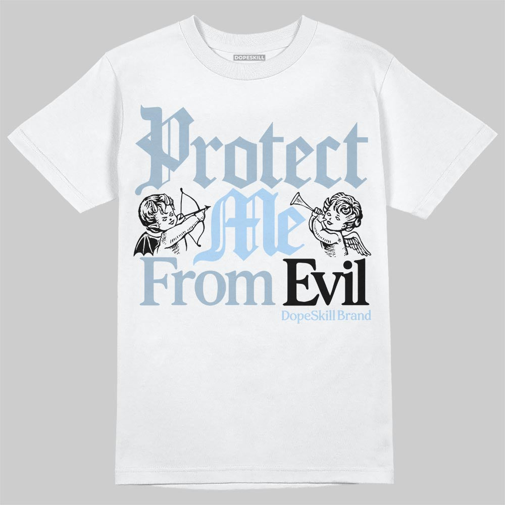Jordan 40 “Blue Suede” DopeSkill T-Shirt Protect Me From Evil Graphic Streetwear - White