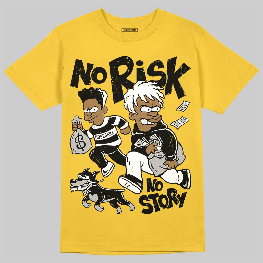 Jordan 5 'Tokyo' DopeSkill T-Shirt No Risk No Story Graphic Streetwear - Gold