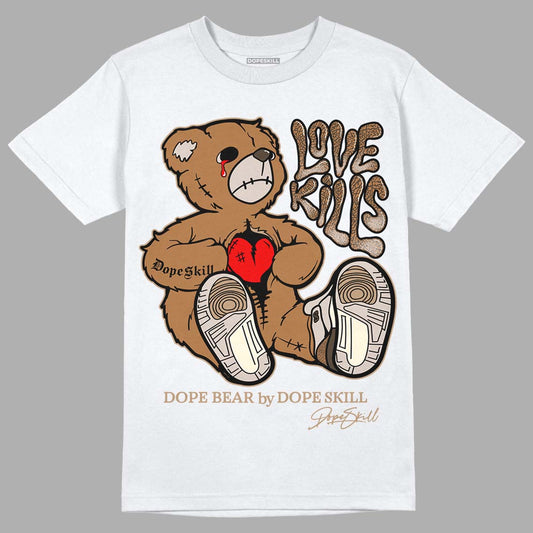 Jordan 3 Retro Palomino DopeSkill T-Shirt Love Kills Graphic Streetwear - White