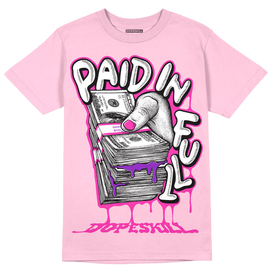 Pink Sneakers DopeSkill Pink T-shirt Paid In Full Graphic Streetwear