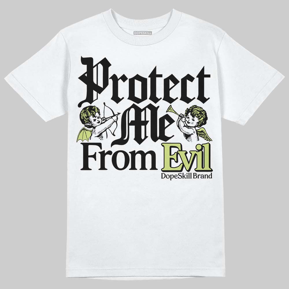 Jordan 5 “Luminous Green” DopeSkill T-Shirt Protect Me From Evil Graphic Streetwear - White