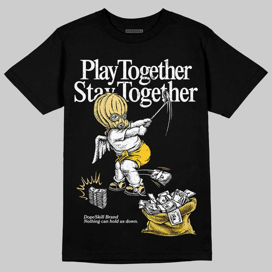 Quai 54 x Air Jordan 1 Retro Low OG Tour Yellow Black DopeSkill T-Shirt Play together, Stay together Graphic Streetwear - Black