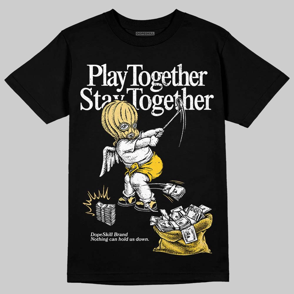 Quai 54 x Air Jordan 1 Retro Low OG Tour Yellow Black DopeSkill T-Shirt Play together, Stay together Graphic Streetwear - Black