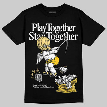 Quai 54 x Air Jordan 1 Retro Low OG Tour Yellow Black DopeSkill T-Shirt Play together, Stay together Graphic Streetwear - Black
