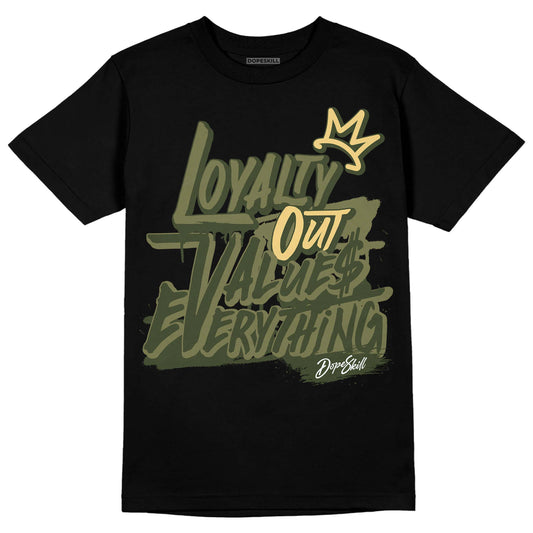 Jordan 4 Retro SE Craft Medium Olive DopeSkill T-Shirt LOVE Graphic Streetwear - Black