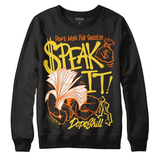 Jordan 4 Thunder DopeSkill Sweatshirt Speak It Graphic Streetwear - Black