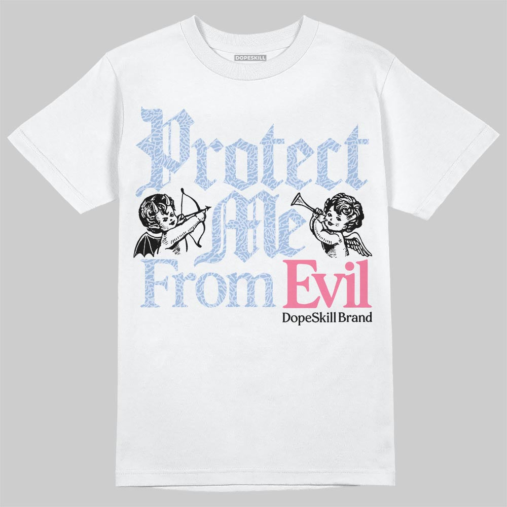 Jordan 3 GS “Cobalt Bliss” DopeSkill T-Shirt Protect Me From Evil Graphic Streetwear - White