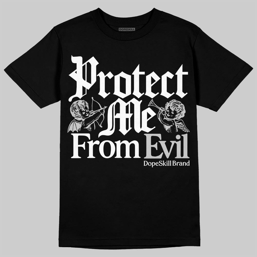 Air Foamposite One 'Triple White' DopeSkill T-Shirt Protect Me From Evil Graphic Streetwear - Black