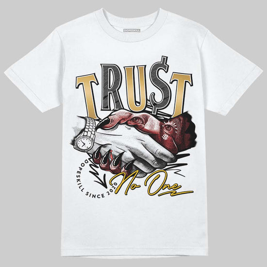 Jordan 12 Retro 'Taxi' 2025 DopeSkill T-Shirt Trust No One Graphic Streetwear - White