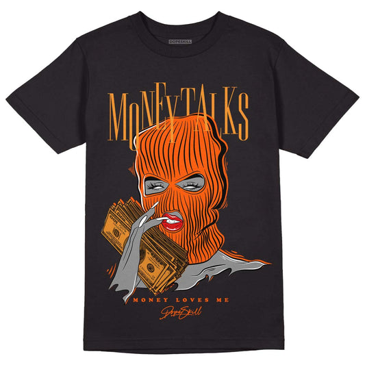 Jordan 12 Retro Brilliant Orange DopeSkill T-Shirt Money Talks Graphic Streetwear - White