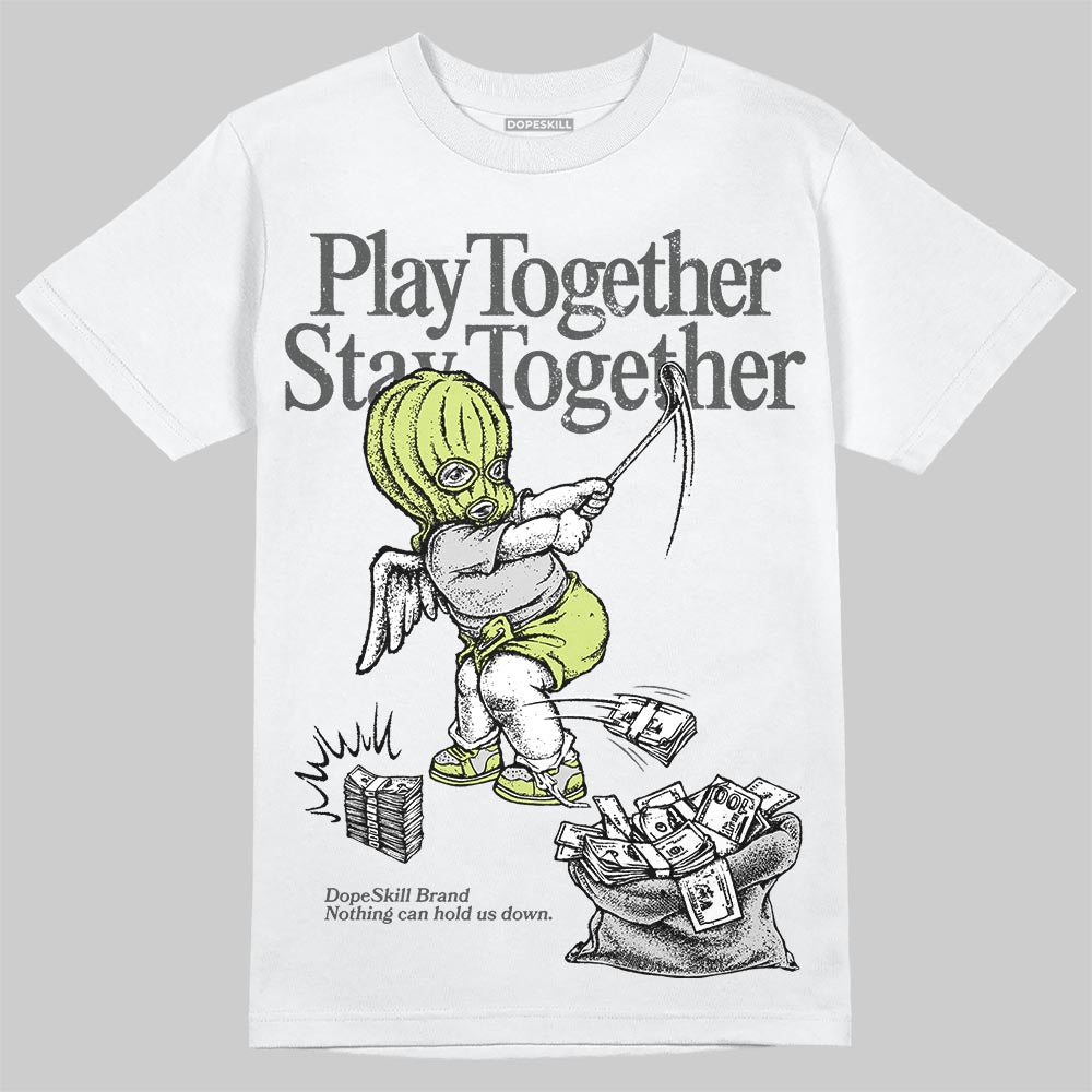 Jordan 4 GS “Light Lemon Twist” DopeSkill T-Shirt Play together, Stay together Graphic Streetwear - White