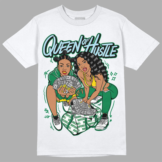 Jordan 5 “Lucky Green” DopeSkill T-Shirt Queen Of Hustle Graphic Streetwear - White