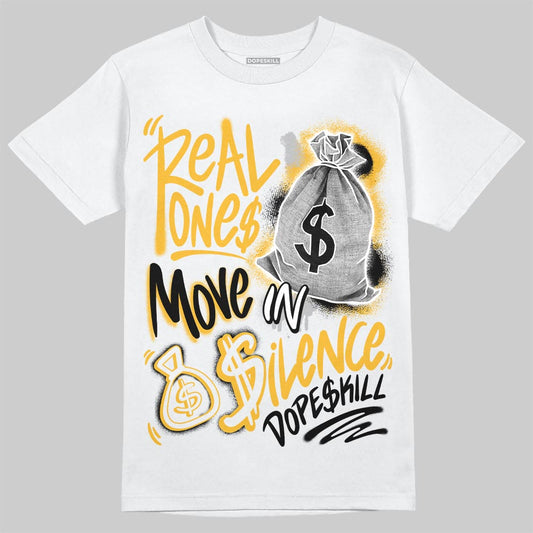 Jordan 5 'Tokyo' DopeSkill T-Shirt Real Ones Move In Silence Graphic Streetwear - White