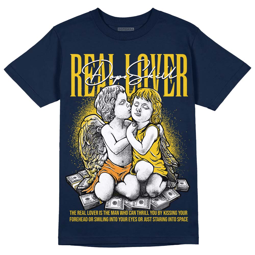 Dunk Low Vintage “Michigan” DopeSkill Midnight Navy T-Shirt Real Lover Graphic Streetwear