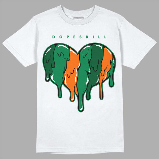 Green Sneakers DopeSkill T-Shirt Slime Drip Heart Graphic Streetwear - White