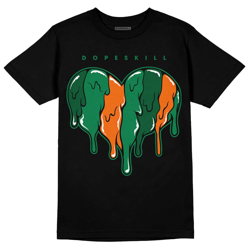 Green Sneakers DopeSkill T-Shirt Slime Drip Heart Graphic Streetwear - Black